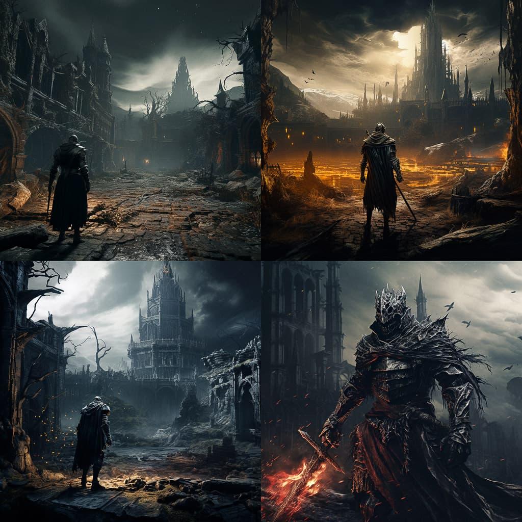 Dark Souls style, Midjourney V5.2, render 1 of 4