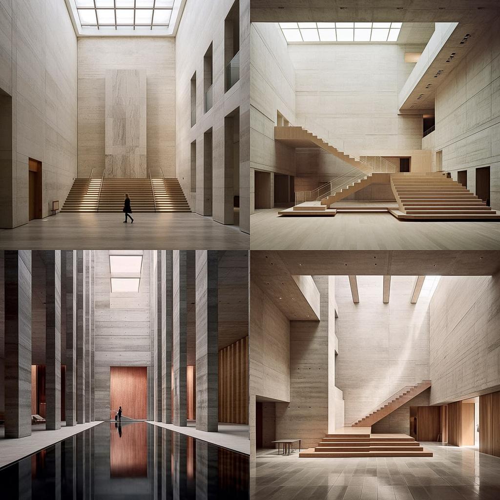 David Chipperfield style, Midjourney V5.2, render 1 of 4