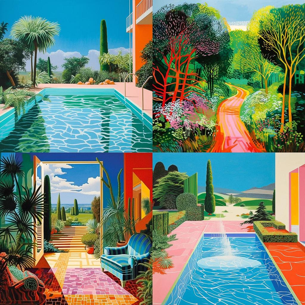 David Hockney style, Midjourney V5.2, render 1 of 4