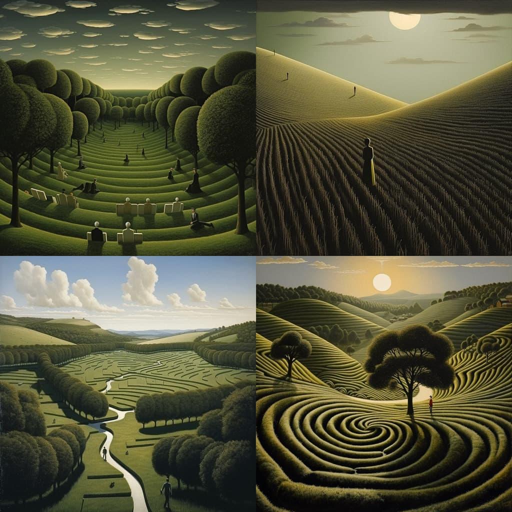 David Inshaw style, Midjourney V5.2, render 1 of 4