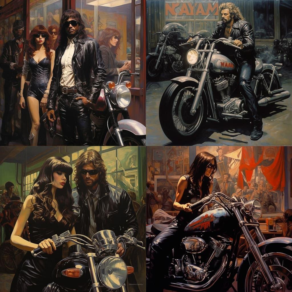 David Mann style, Midjourney V5.2, render 1 of 4