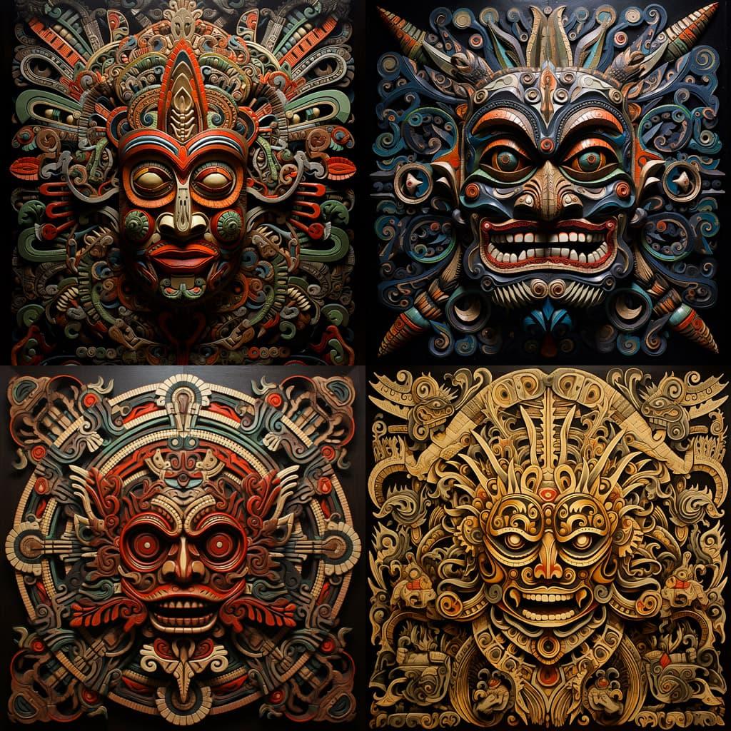 Dayak art style, Midjourney V5.2, render 1 of 4