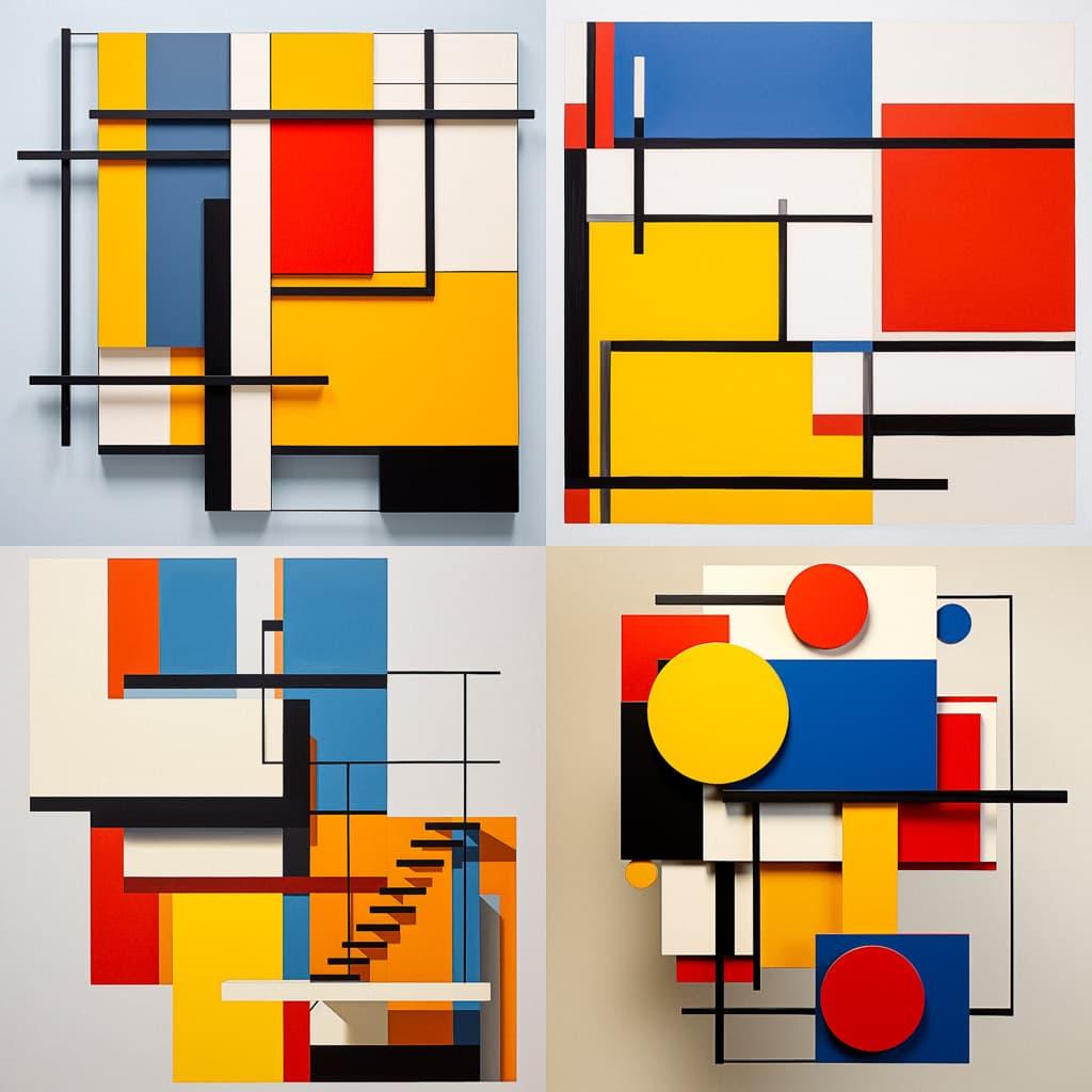 De Stijl style, Midjourney V5.2, render 1 of 4
