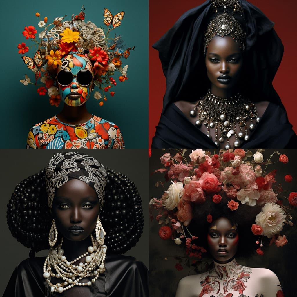 Delphine Diallo style, Midjourney V5.2, render 1 of 4