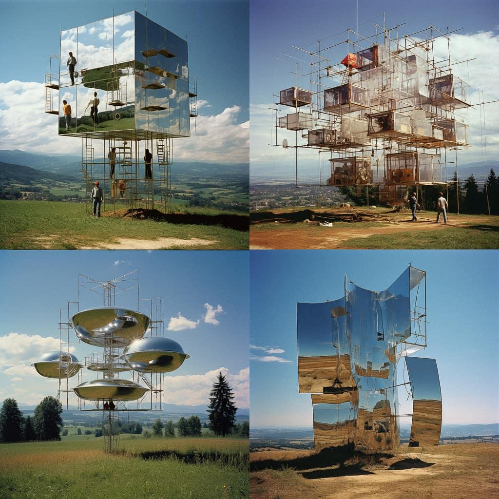 Dennis Oppenheim style, Midjourney V5.2, render 1 of 4