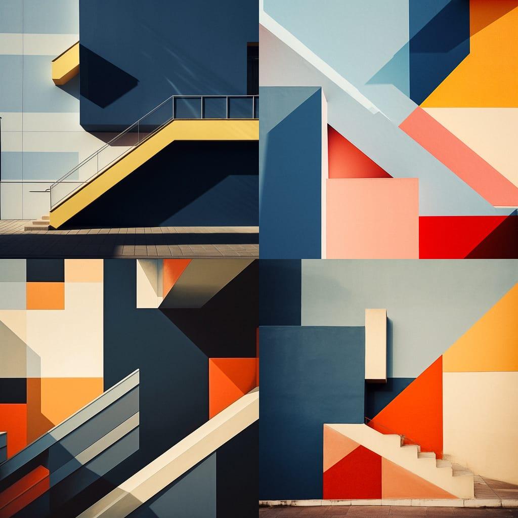 Diagonal composition style, Midjourney V5.2, render 1 of 4