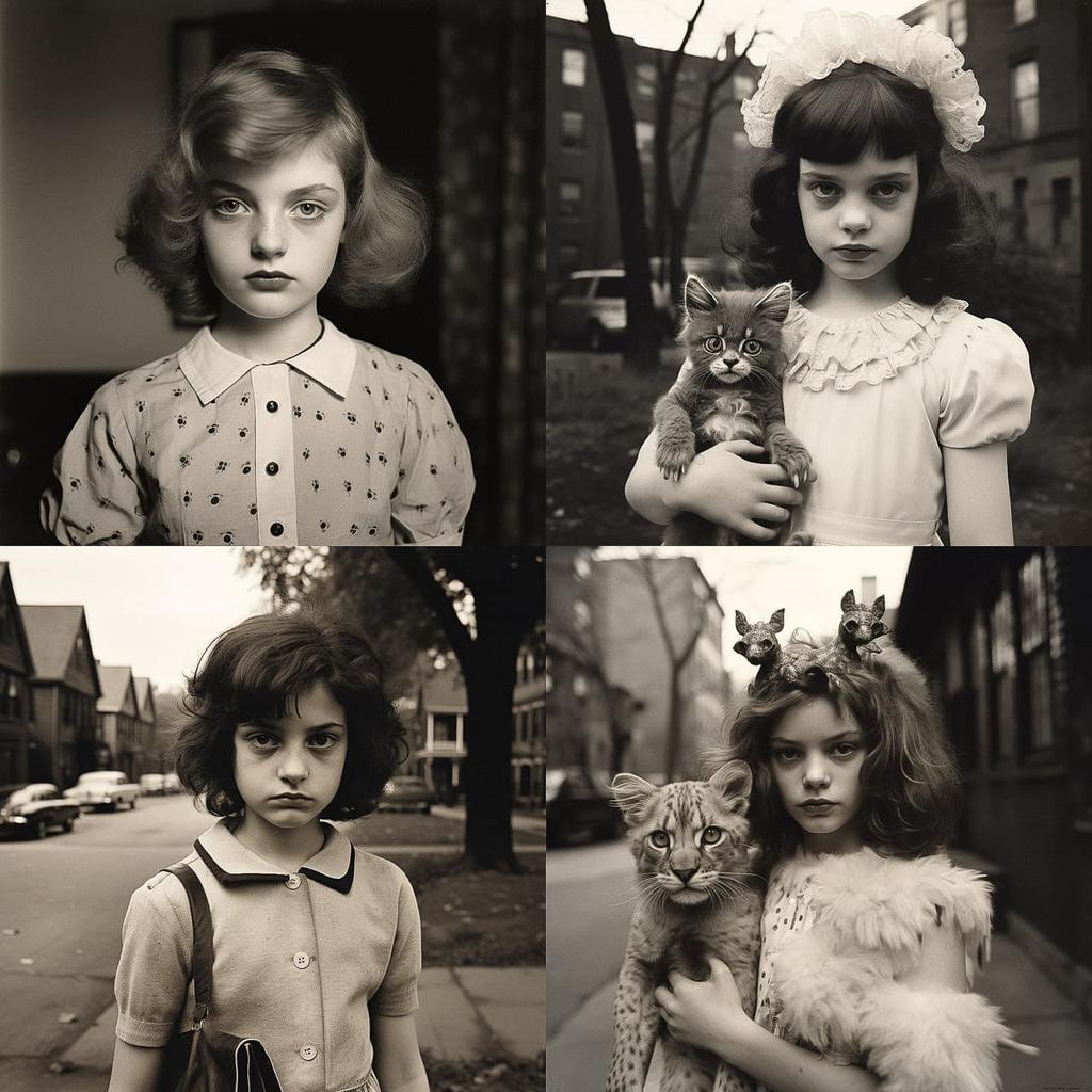 Diane Arbus style, Midjourney V5.2, render 1 of 4
