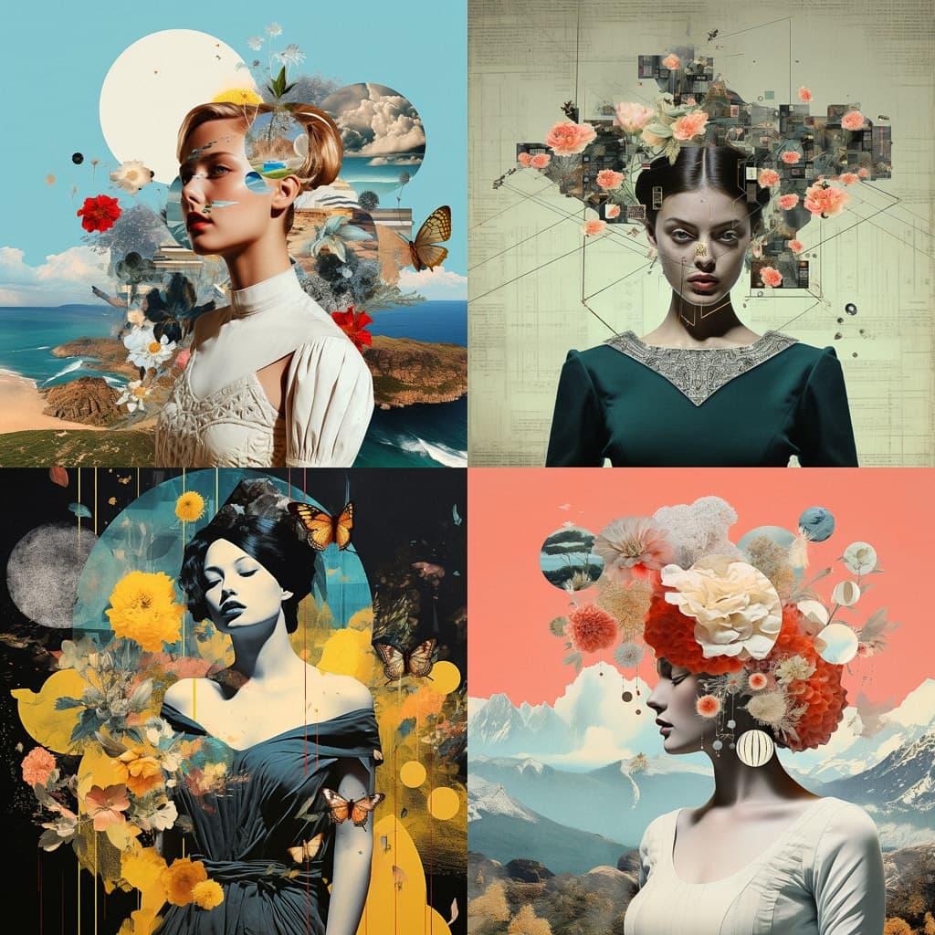 Digital collage style, Midjourney V5.2, render 1 of 4