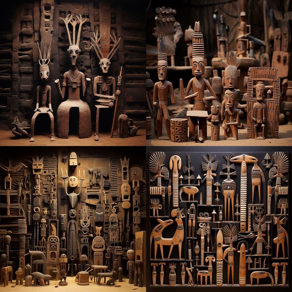 Dogon art style, Midjourney V5.2, render 1 of 4