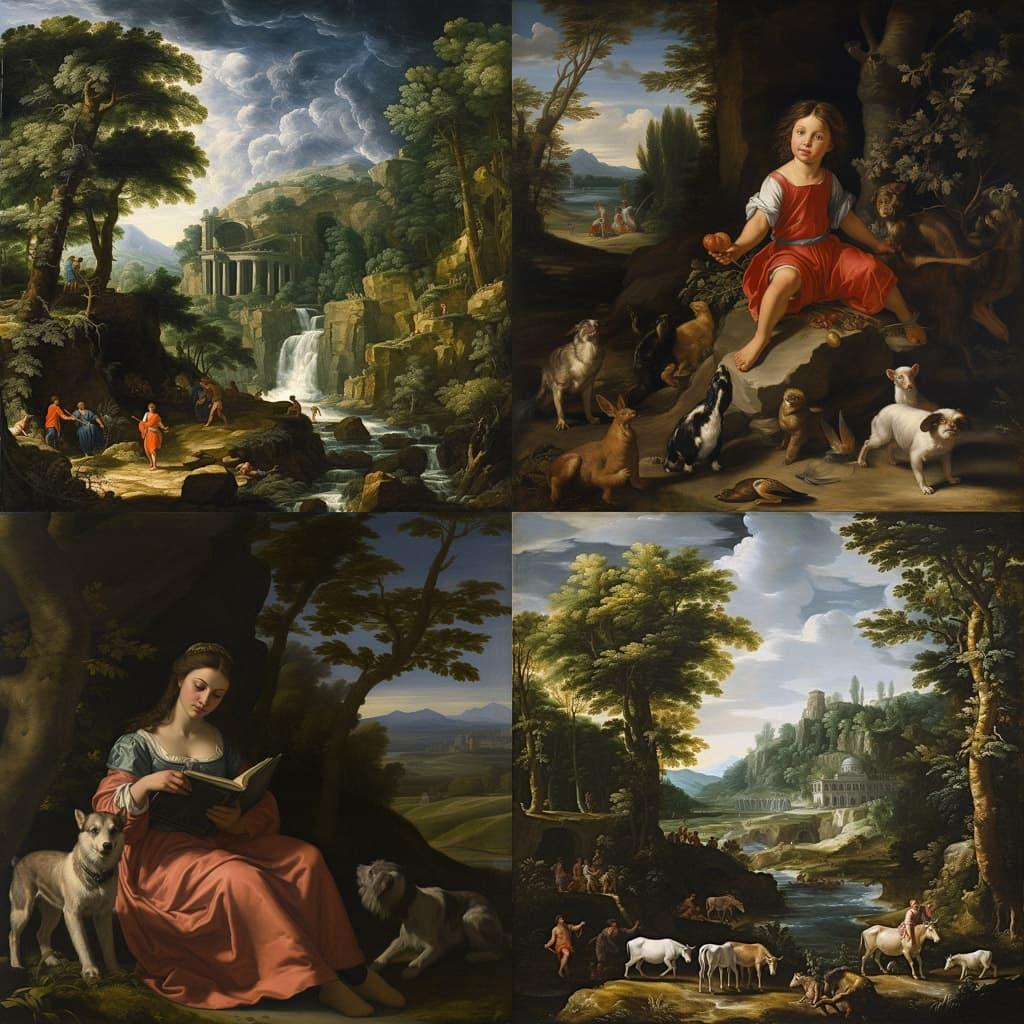 Domenichino style, Midjourney V5.2, render 1 of 4