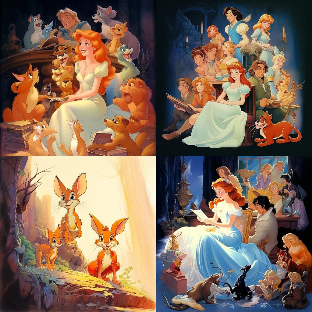 Don Bluth style, Midjourney V5.2, render 1 of 4