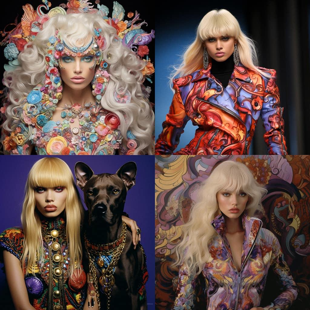 Donatella Versace style, Midjourney V5.2, render 1 of 4