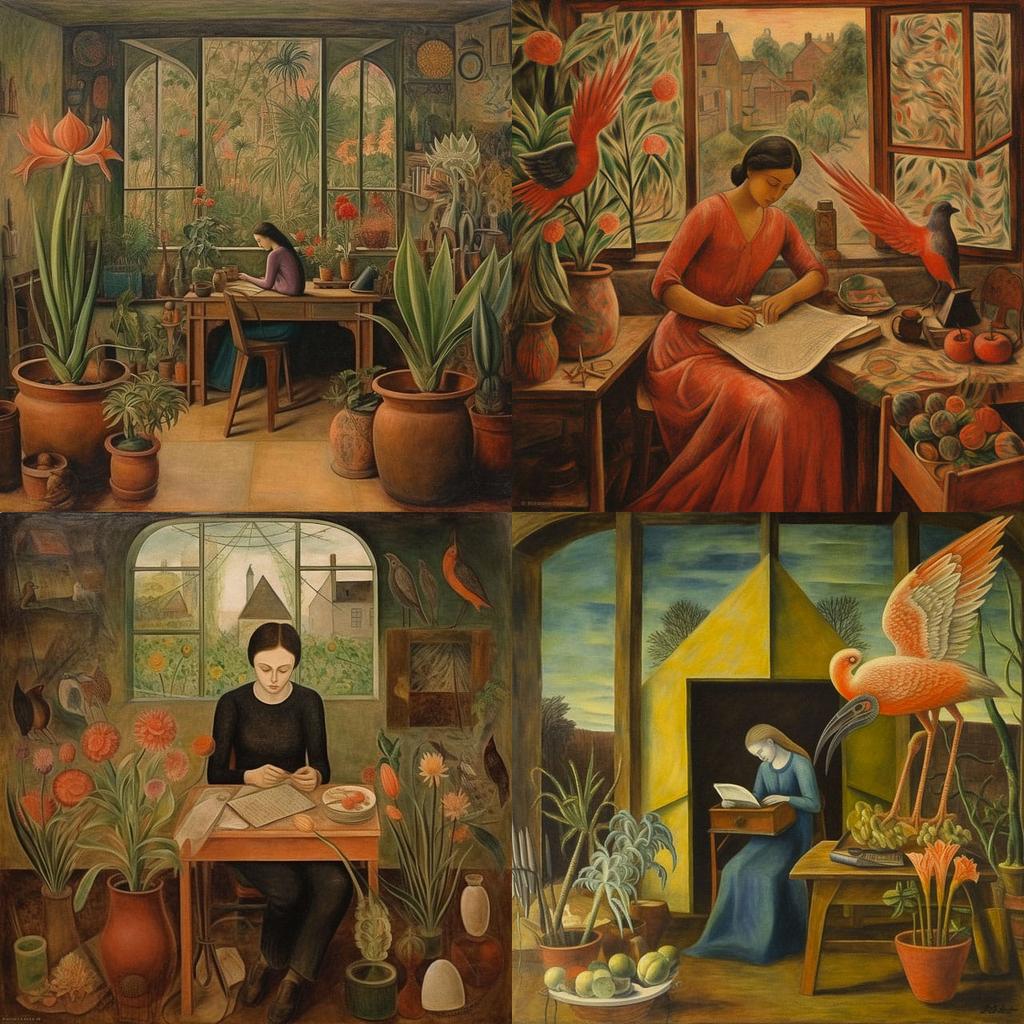 Dora Carrington style, Midjourney V5.2, render 1 of 4