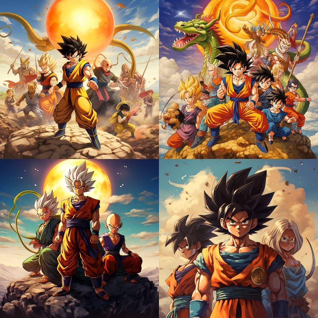 Dragon Ball Z style, Midjourney V5.2, render 1 of 4