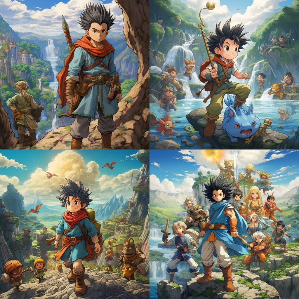 Dragon Quest: The Adventure of Dai style, Midjourney V5.2, render 1 of 4