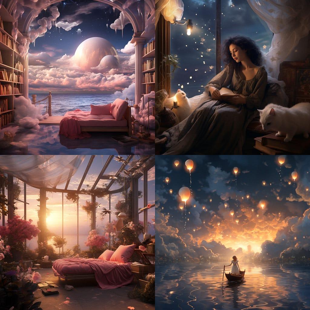 Dreamy atmosphere style, Midjourney V5.2, render 1 of 4