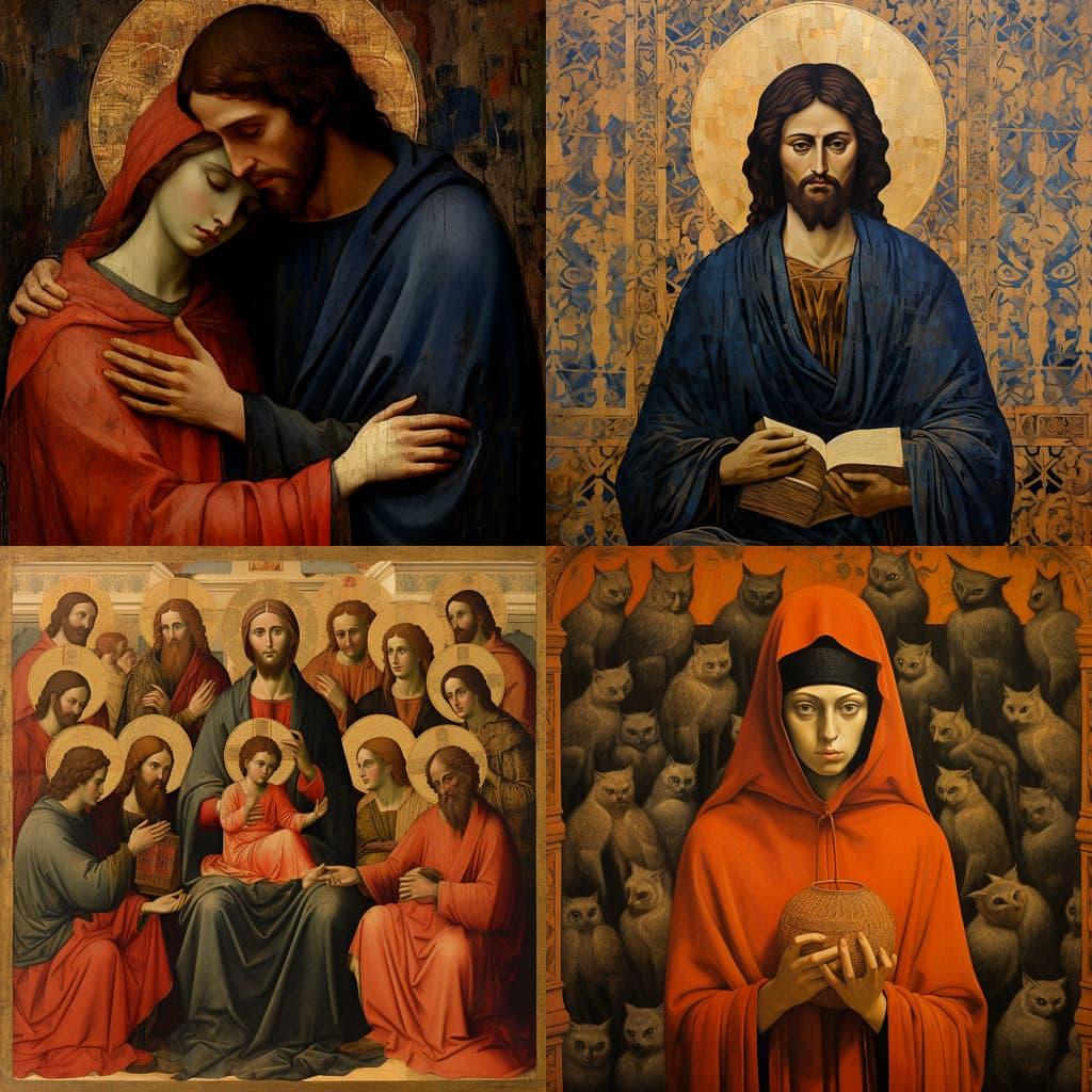 Duccio style, Midjourney V5.2, render 1 of 4