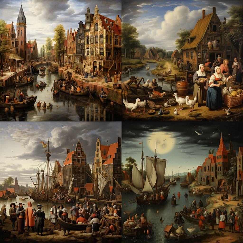 Dutch Golden Age style, Midjourney V5.2, render 1 of 4