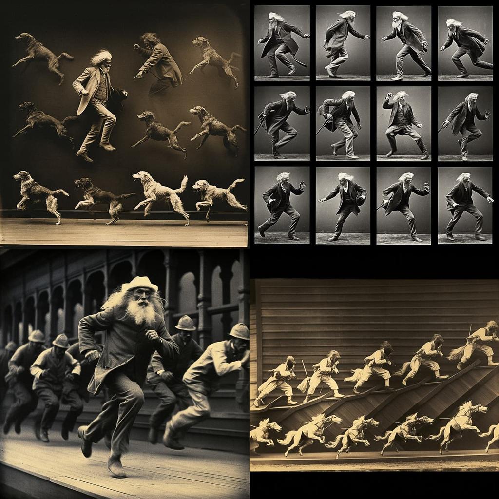 Eadweard Muybridge style, Midjourney V5.2, render 1 of 4