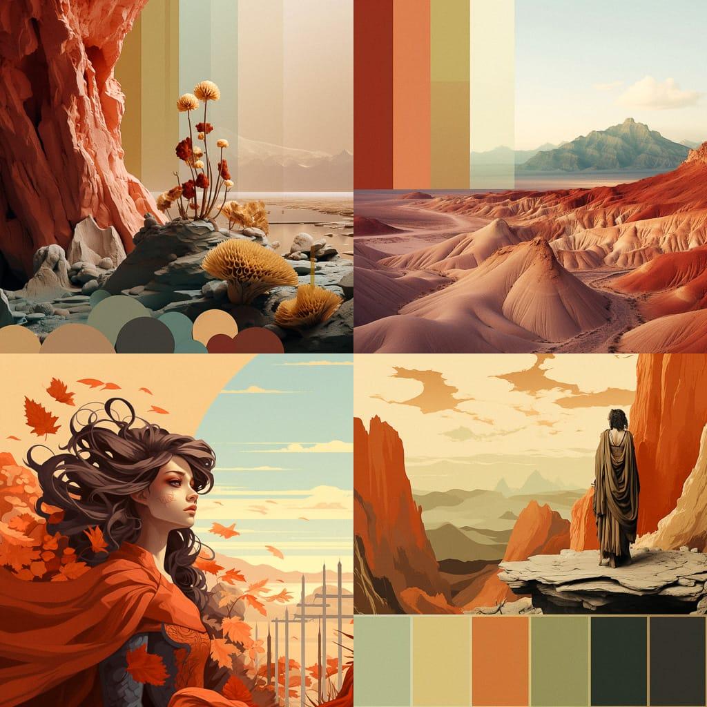 Earthy tones style, Midjourney V5.2, render 1 of 4