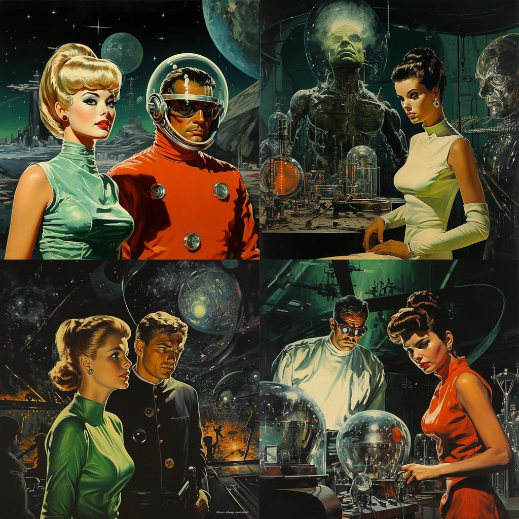 Ed Emshwiller style, Midjourney V5.2, render 1 of 4