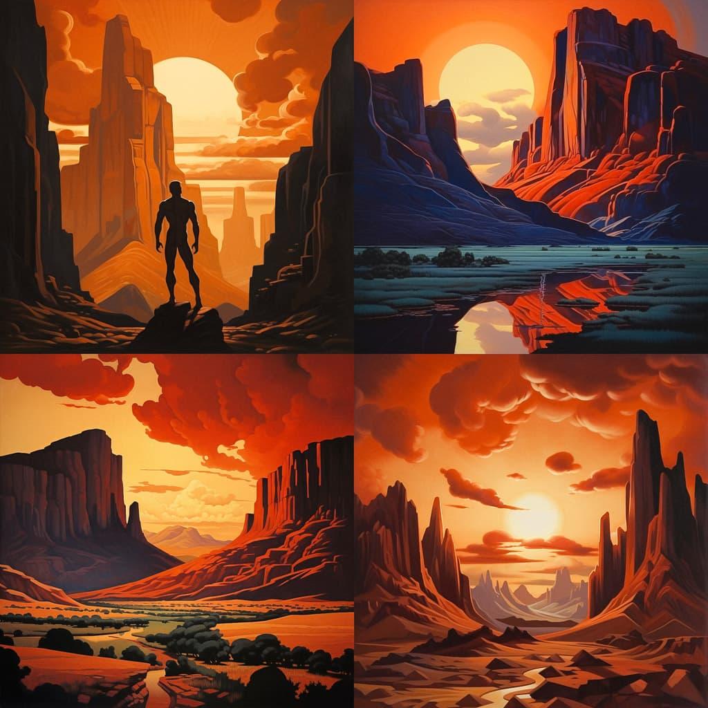 Ed Mell style, Midjourney V5.2, render 1 of 4