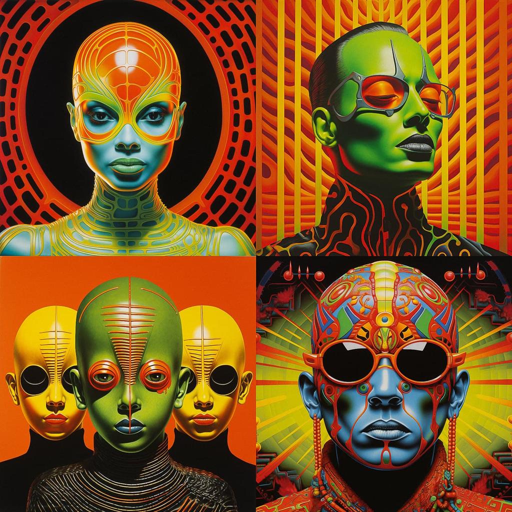 Ed Paschke style, Midjourney V5.2, render 1 of 4