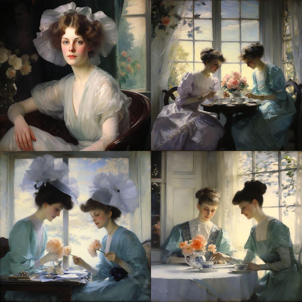 Edmund Tarbell style, Midjourney V5.2, render 1 of 4