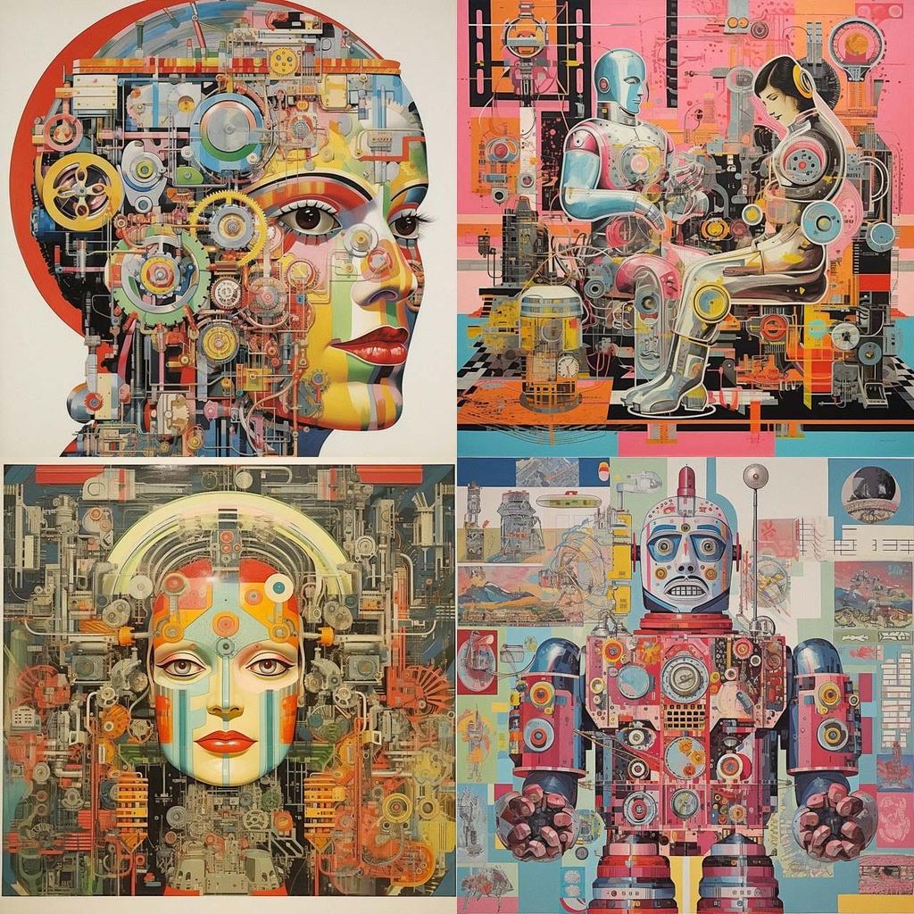 Eduardo Paolozzi style, Midjourney V5.2, render 1 of 4