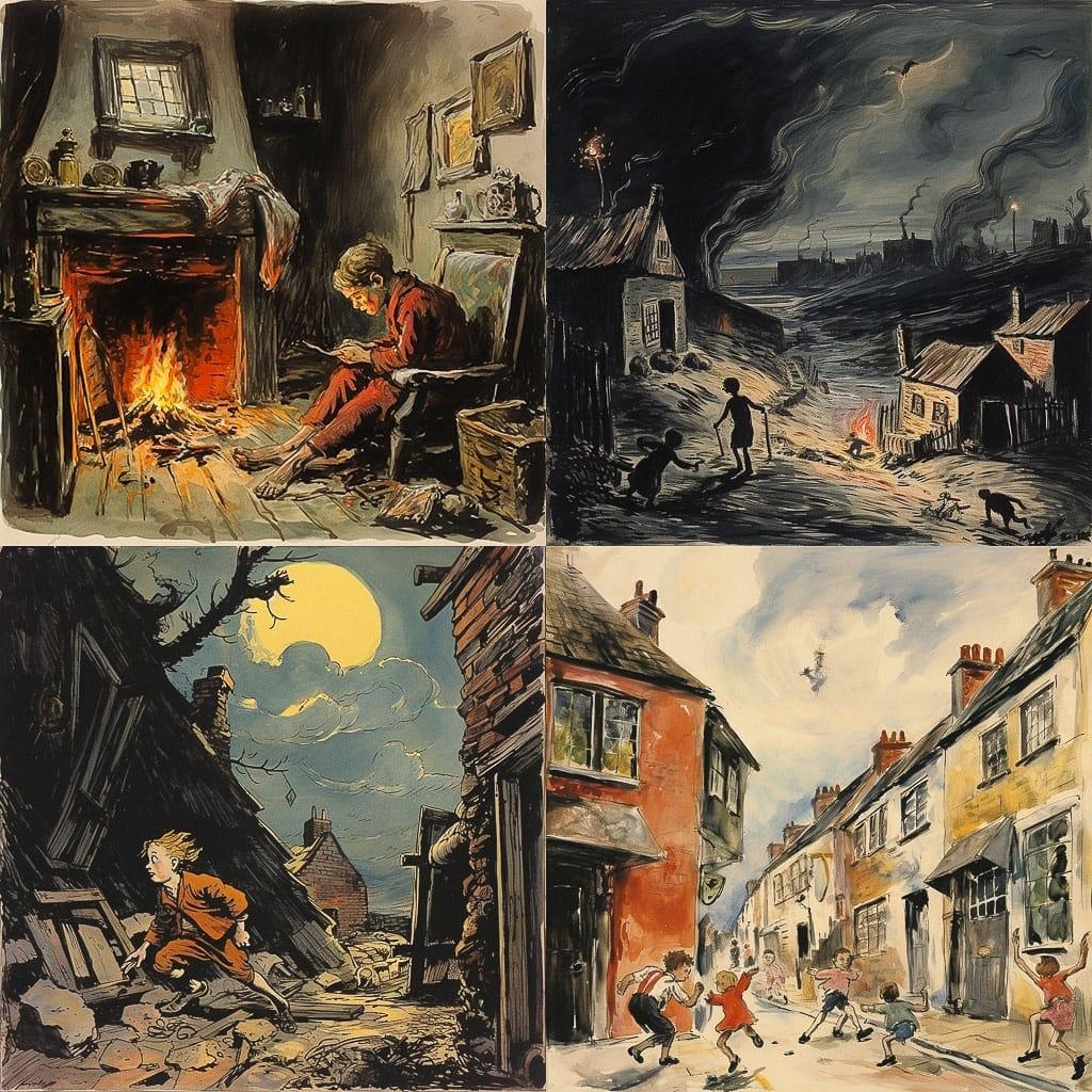 Edward Ardizzone style, Midjourney V5.2, render 1 of 4