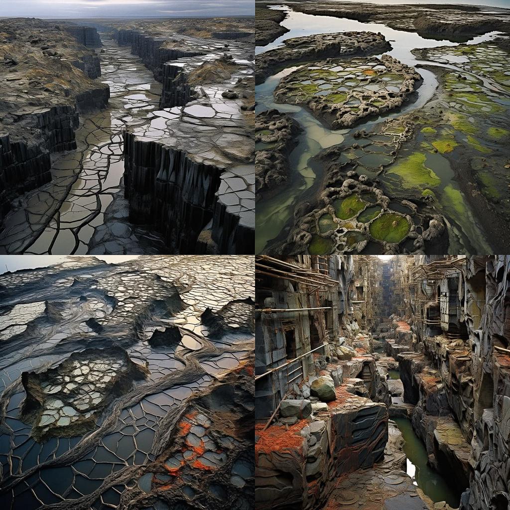Edward Burtynsky style, Midjourney V5.2, render 1 of 4