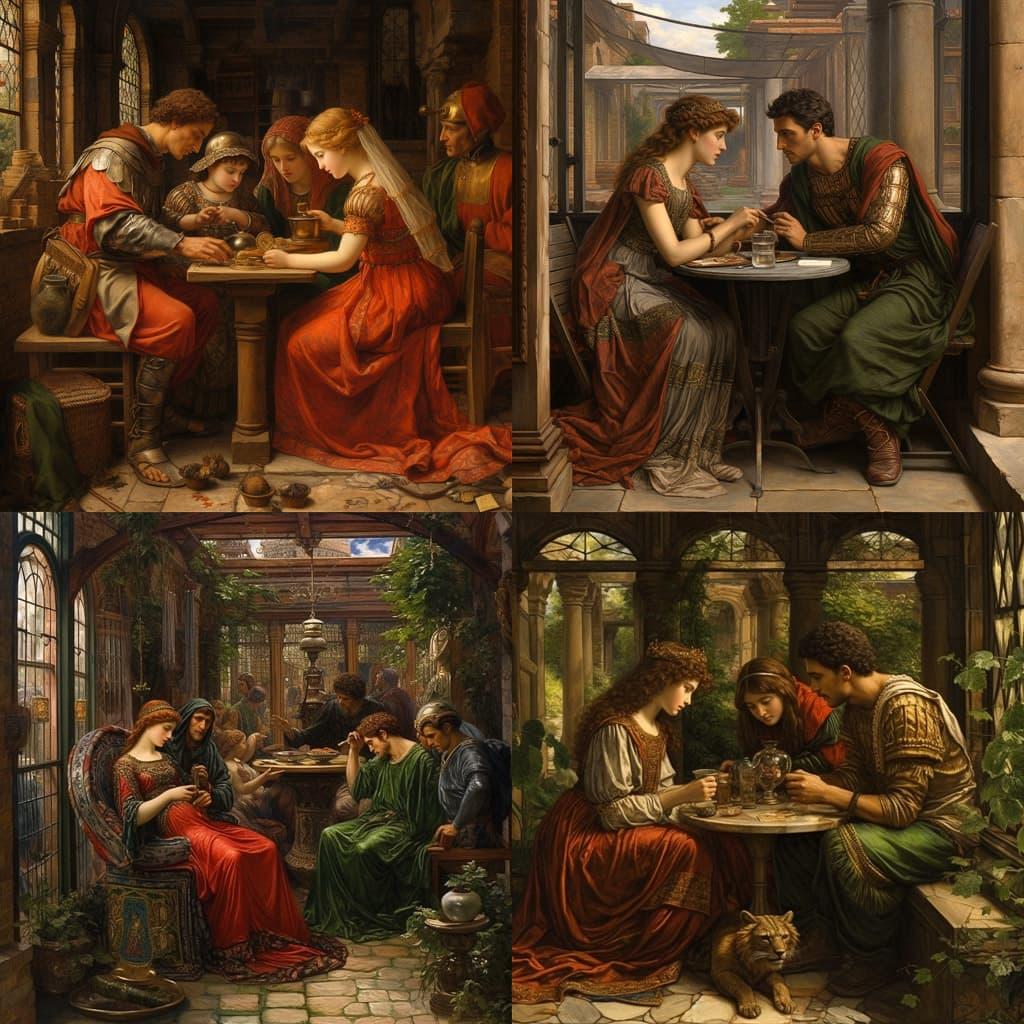 Edward Poynter style, Midjourney V5.2, render 1 of 4