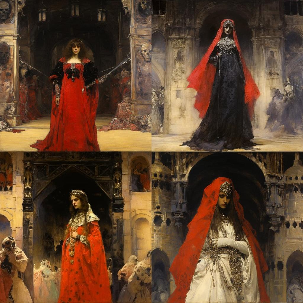 Edwin Austin Abbey style, Midjourney V5.2, render 1 of 4
