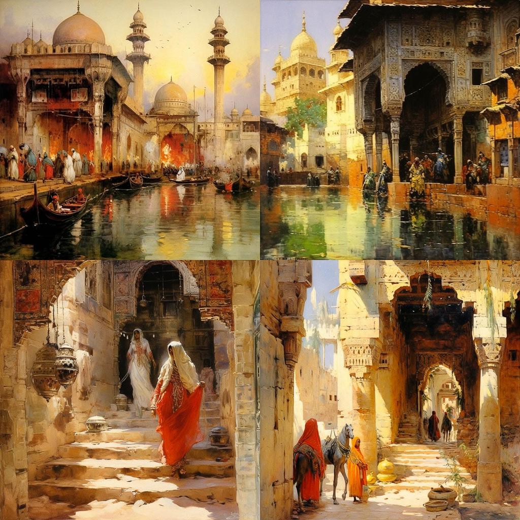 Edwin Lord Weeks style, Midjourney V5.2, render 1 of 4