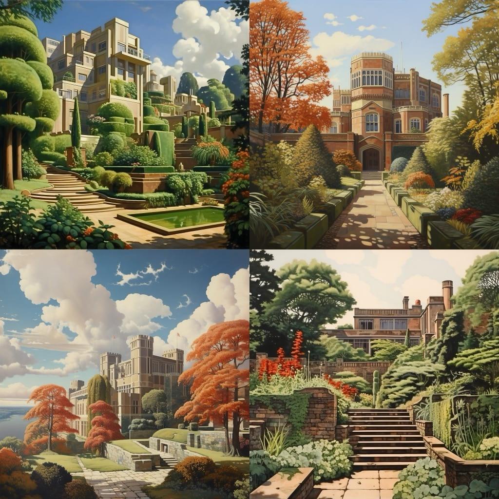 Edwin Lutyens style, Midjourney V5.2, render 1 of 4