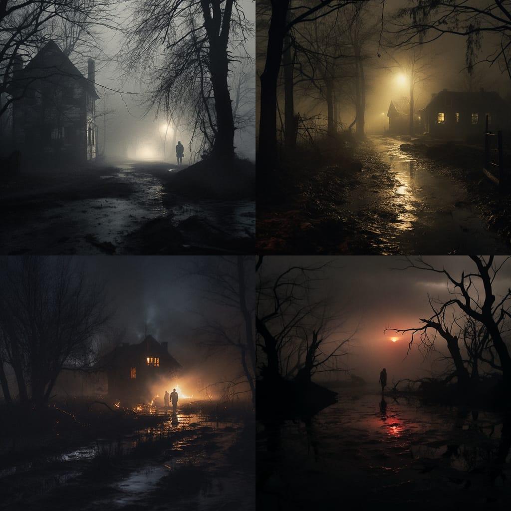 Eerie atmosphere style, Midjourney V5.2, render 1 of 4
