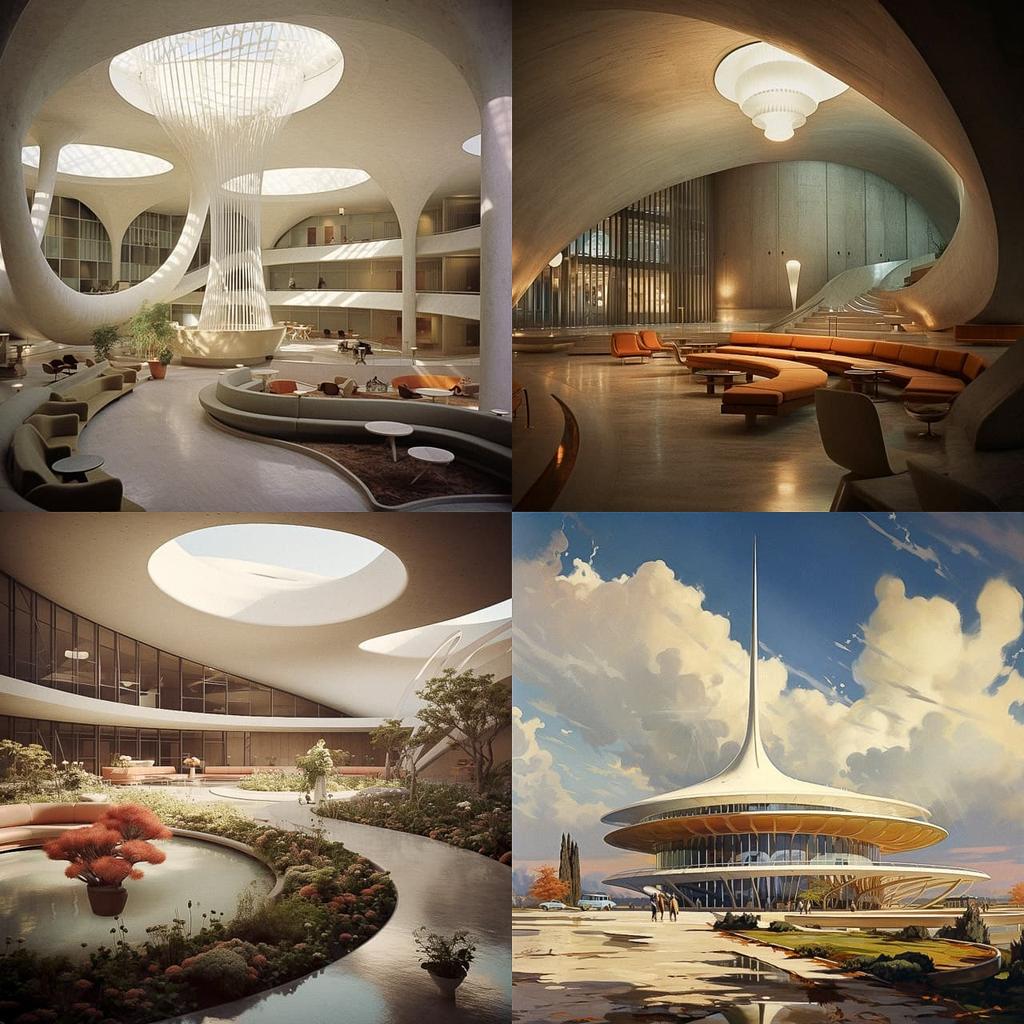Eero Saarinen style, Midjourney V5.2, render 1 of 4