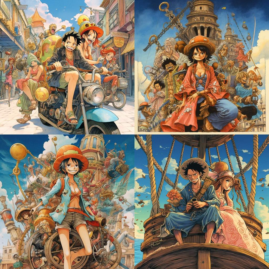 Eiichiro Oda style, Midjourney V5.2, render 1 of 4