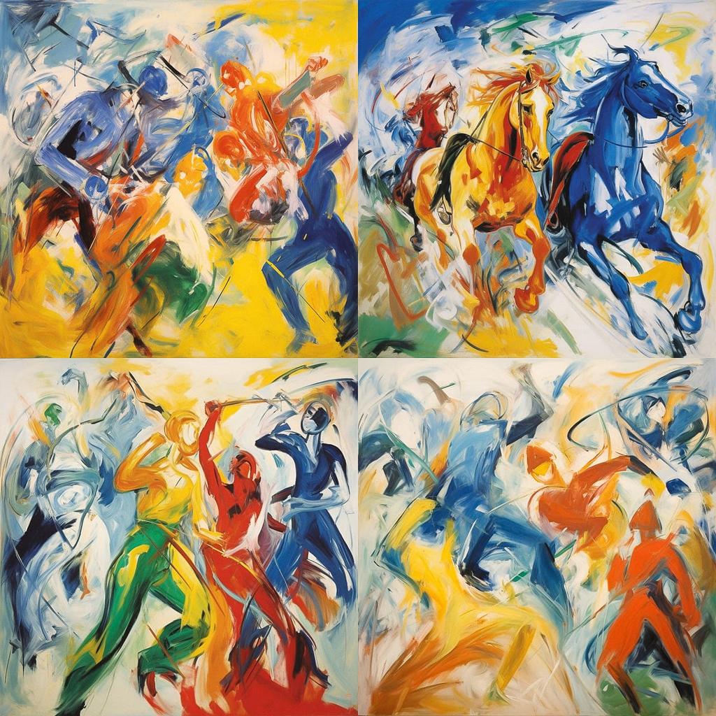 Elaine de Kooning style, Midjourney V5.2, render 1 of 4