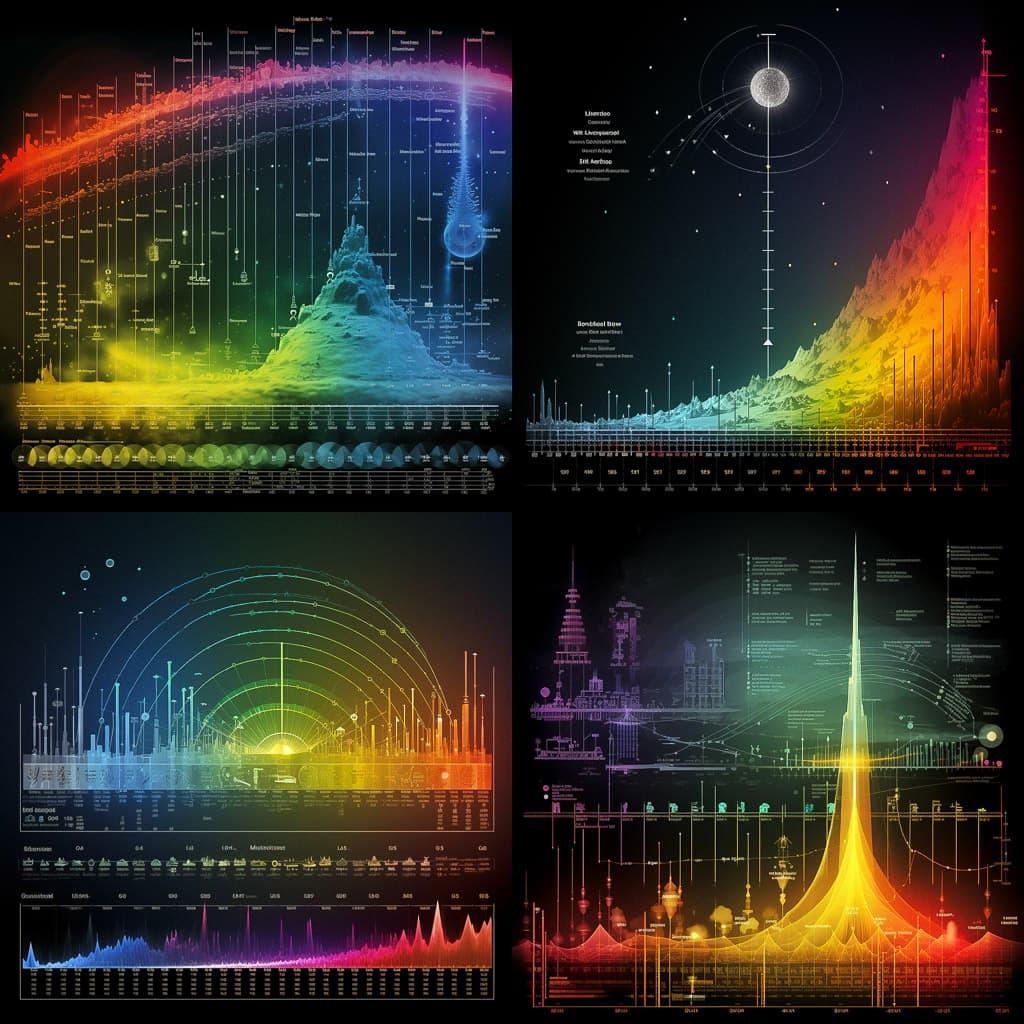 Electromagnetic spectrum chart style, Midjourney V5.2, render 1 of 4