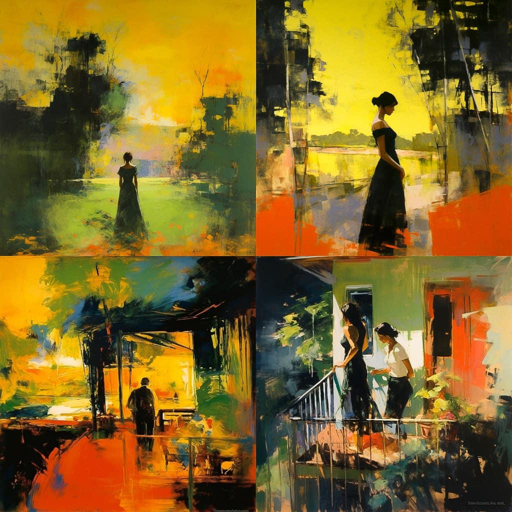 Elmer Bischoff style, Midjourney V5.2, render 1 of 4