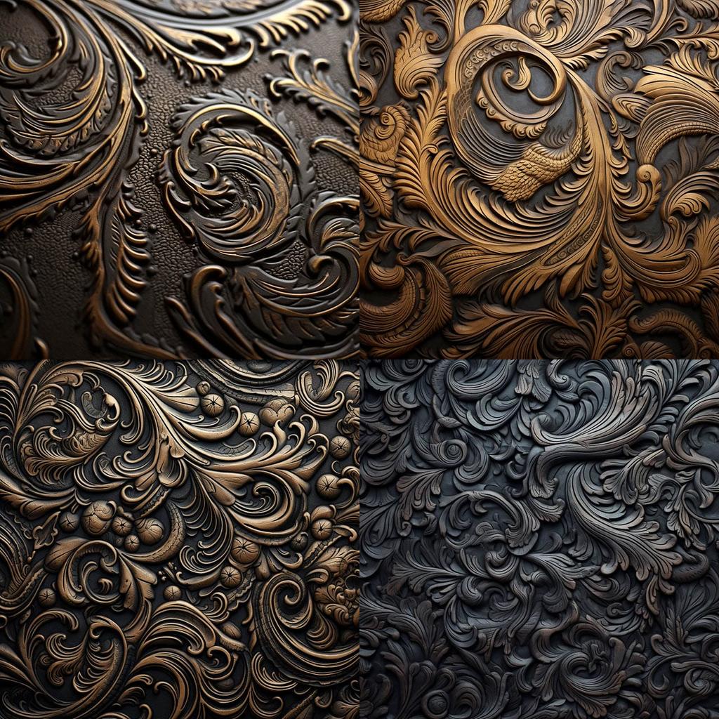 Embossed texture style, Midjourney V5.2, render 1 of 4