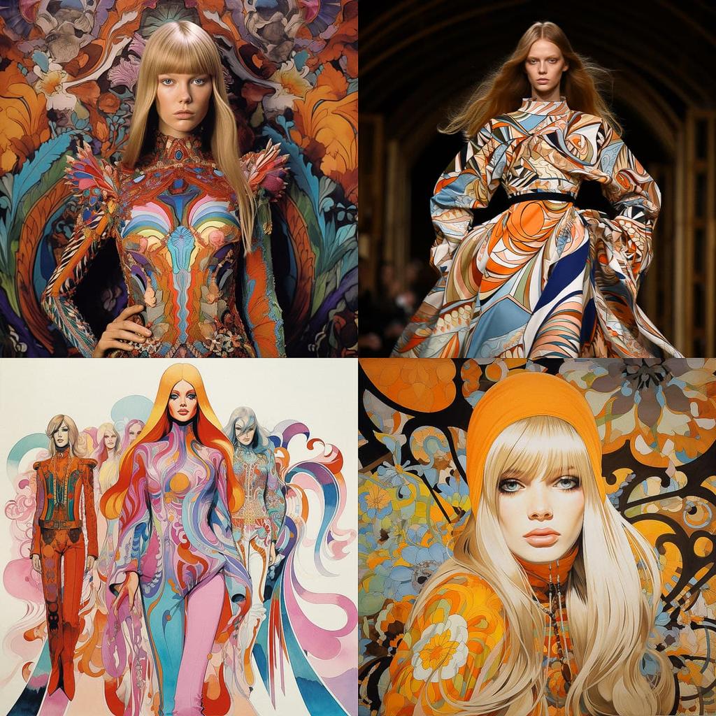 Emilio Pucci style, Midjourney V5.2, render 1 of 4