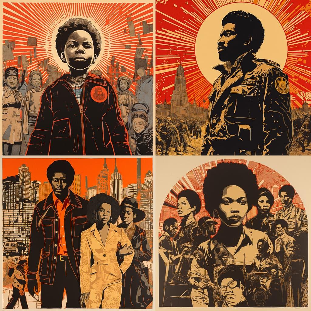 Emory Douglas style, Midjourney V5.2, render 1 of 4