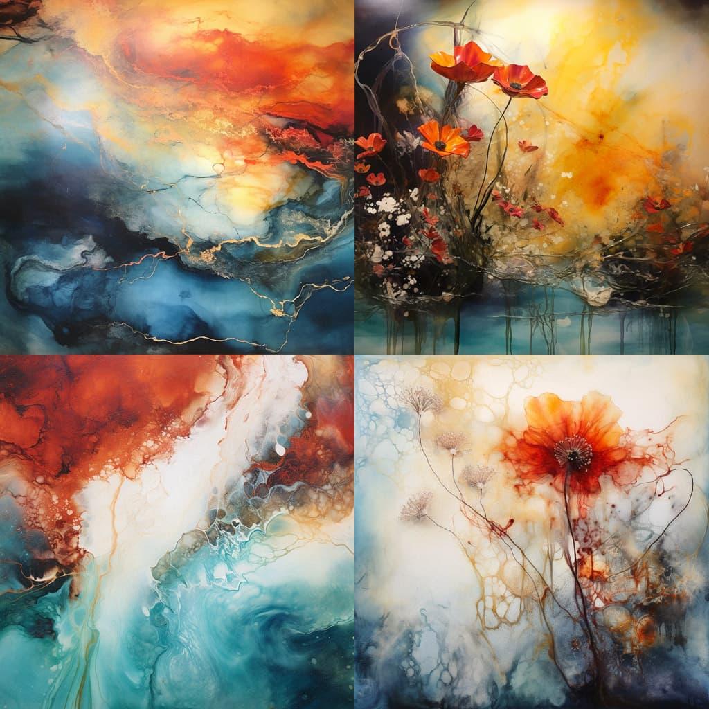 Encaustic paint style, Midjourney V5.2, render 1 of 4