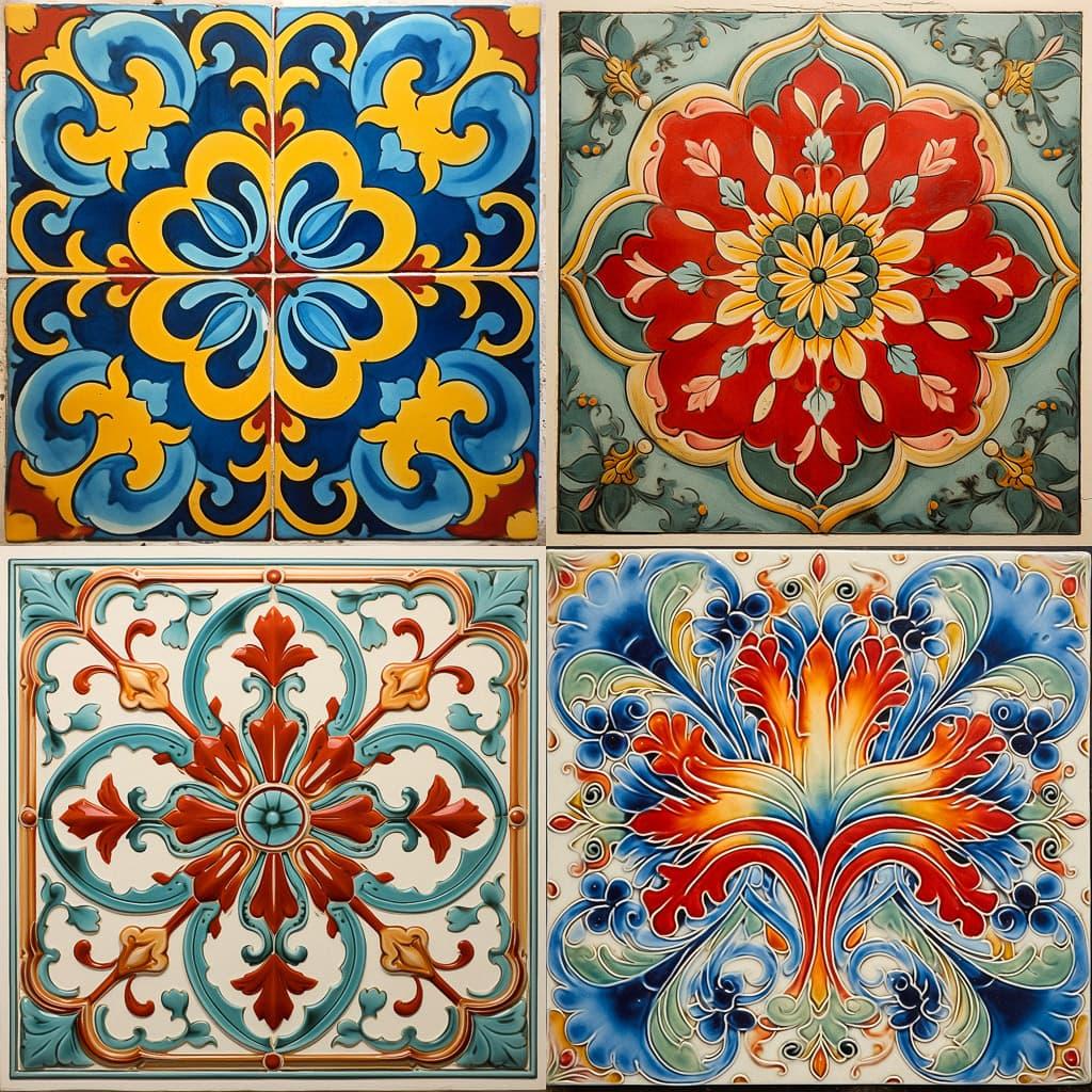 Encaustic tile style, Midjourney V5.2, render 1 of 4
