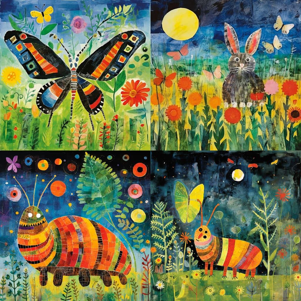 Eric Carle style, Midjourney V5.2, render 1 of 4