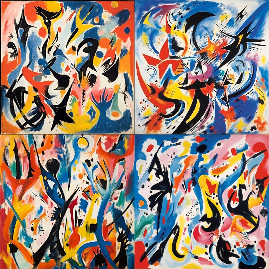 Ernst Wilhelm Nay style, Midjourney V5.2, render 1 of 4