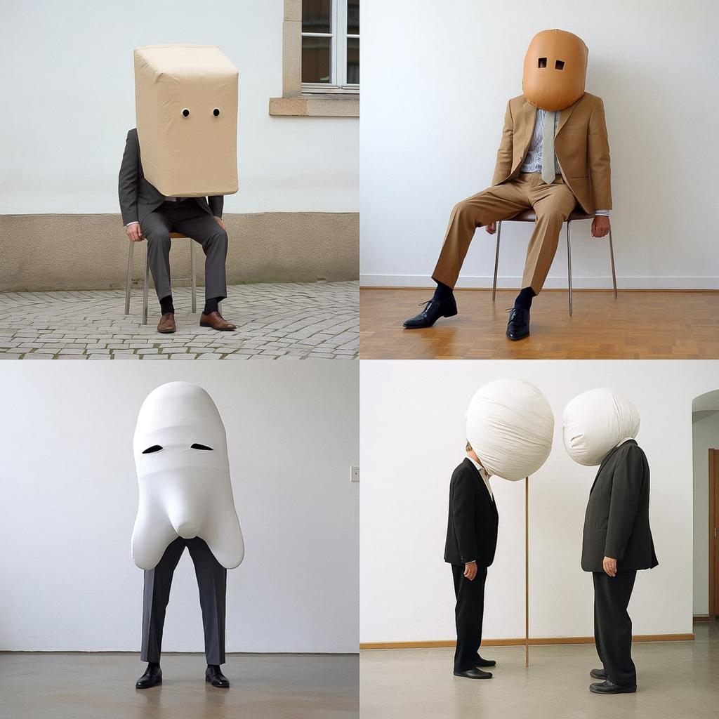 Erwin Wurm style, Midjourney V5.2, render 1 of 4