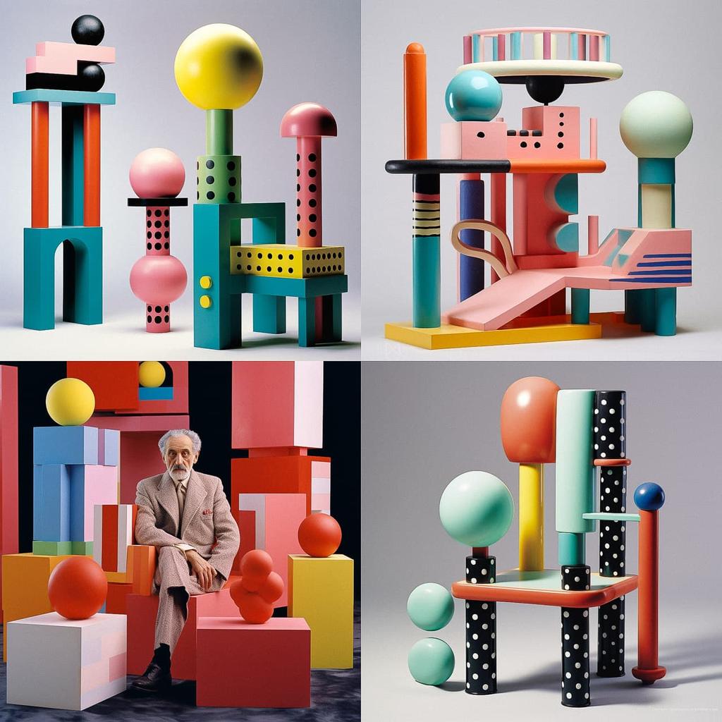 Ettore Sottsass style, Midjourney V5.2, render 1 of 4